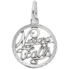 Niagara Falls Faceted Charm - Metal - Sterling Silver