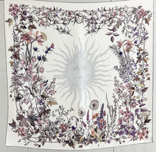 Pure 14 Momme Silk Wrap Scarf Bandanna floral fragments Print Square Shawl 35''