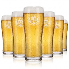 6x Sankt Pauli Bierglas 0,3l Ahoi Willibecher Gl&auml;ser Set Reeperbahn Kiez Kneipe