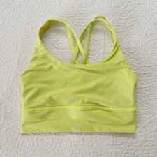 Lululemon Energy Longline Bra, Electric Lemon Medium Support, B/C Sz 4