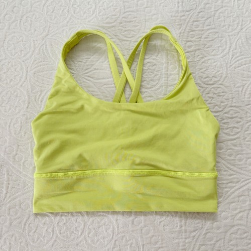 Lululemon Energy Longline Bra, Electric Lemon (Medium Support, B/C) Sz 4