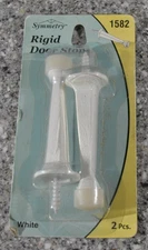 2 Pack Solid Rigid Door Stops - Heavy Duty Door Stoppers Wall Protector White