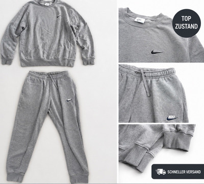 Nike Trainingsanzug Herren grau 2-teilig Sweatshirt & Jogginghose, Grösse L