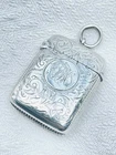 VICTORIAN STERLING SILVER VESTA CASE- Birmingham, 1891.
