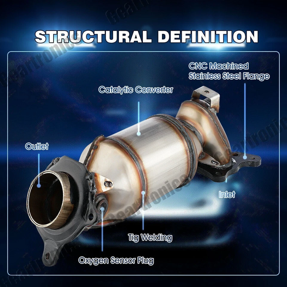 Conversor catalítico com sensores O2 para 2008 2009 2010 2011 2012 Honda Accord 2.4L - Imagem 4 de 4