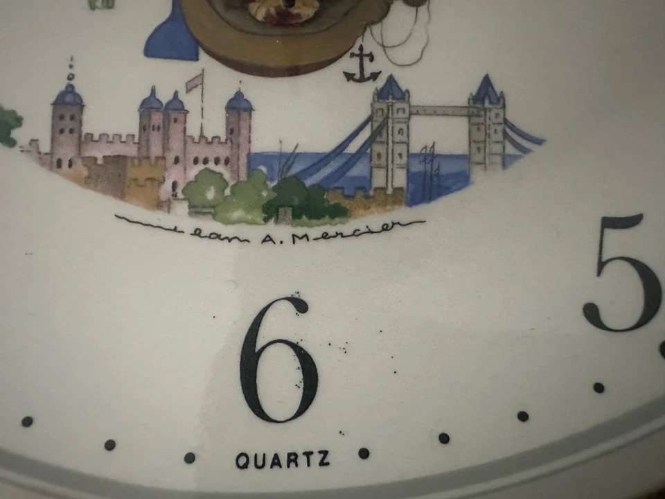 Reloj de pared Villeroy & Boch Le Ballon London de cerámica en funcionamiento placa 10,5" trabajo Foto 2 de 4