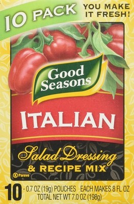 Good Seasons Italian Salad Dressing & Recipe Mix 0.7oz, 10 Pouches, Total Net...