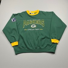 Lee Sport Sweatshirt Men Large Green Green Bay Packers NFL Vintage Embroidered