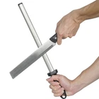 Diamond Knife Sharpener Honing Rod Oval Stick Kitchen Sharpening Tool Steel 12in
