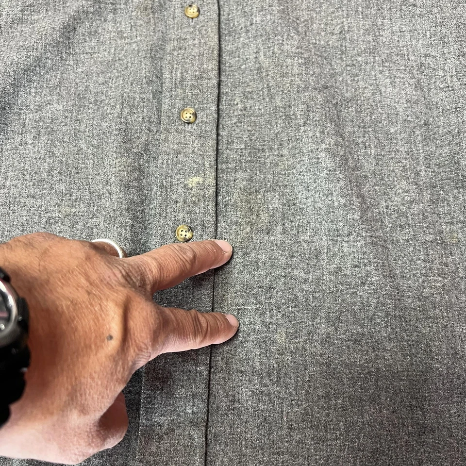 Pendleton Wool Shirt Jacket Mens Large Gray Lined Elbow Patch Made USA - Image 4 of 4