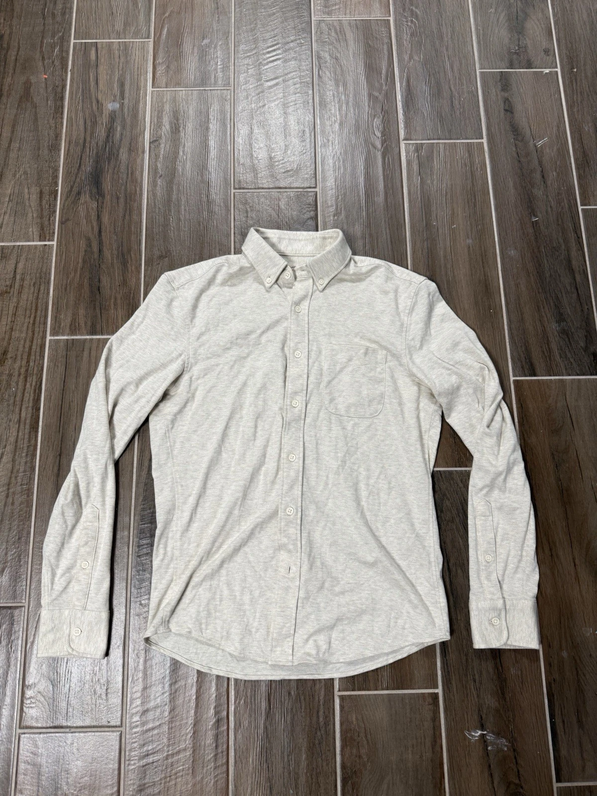 Faherty Coastline Knit Shirt Mens Small Tan Supima Cotton $178