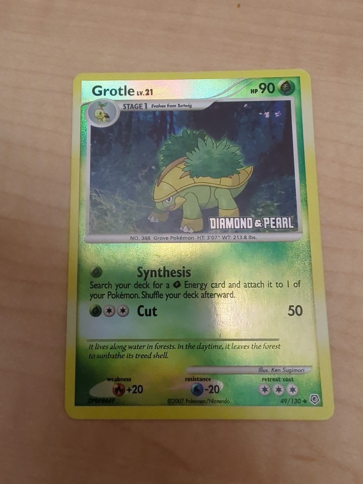 Pokémon TCG Grotle Card 49/130 Reverse Holo Stamped Diamond & Pearl NM