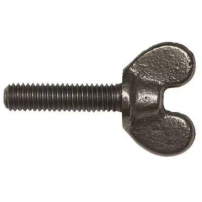 Zoro Select 1-Cdl-02-M7- Thumb Screw, 1/4''-20 Thread Size, Wing, Plain Iron,,