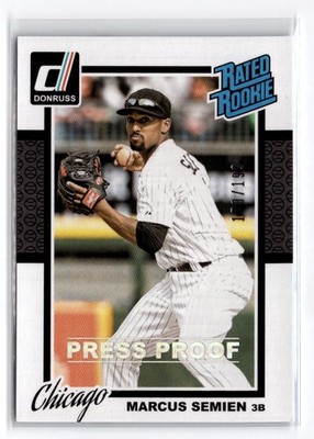 2014 Donruss Marcus Semien #/199 Press Proof Silver RC Parallel SP 243 White Sox