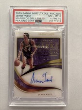 2019-20 Panini Immaculate Jerry West ON CARD AUTO #/49 Marks Of Greatness  PSA
