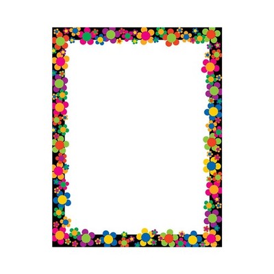 Designer Computer Paper, Neon Flower Power, 8.5  x 11 , Decorative Printer Pa...