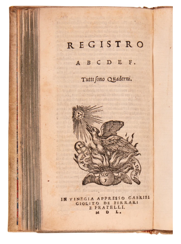 1550 Doni La Libraria Giolito reset – 1st It. bibl. – Venice ex Brooker Sothebys - Image 2 of 4