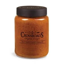 Crossroads Buttered Maple Syrup Scented 2-Wick Jar Candle 26 Ounce Glass