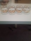 Set of 4 Cera Mid Century Modern Barware Glasses with Gold Scroll Roly-Poly 8oz — photo 1