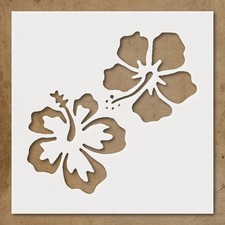 Hibiscus Flowers Design Wall Art Reusable Plastic Stencil - StencilAir