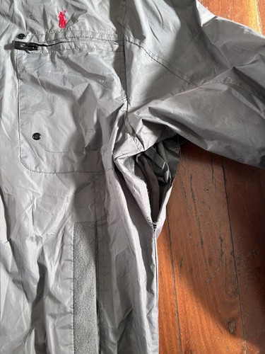 Vintage Y2K Polo Ralph Lauren Jacket Size M Grey Mock Neck Nylon Windbreaker - Picture 4 of 6