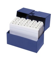 Herlitz Karteikasten / Lernbox / DIN A6 / 100 Karteikarten + Register / blau