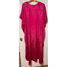 Allison Smith Hot Pink Paisley Jacquard Kaftan Maxi Dress One Size Loungewear