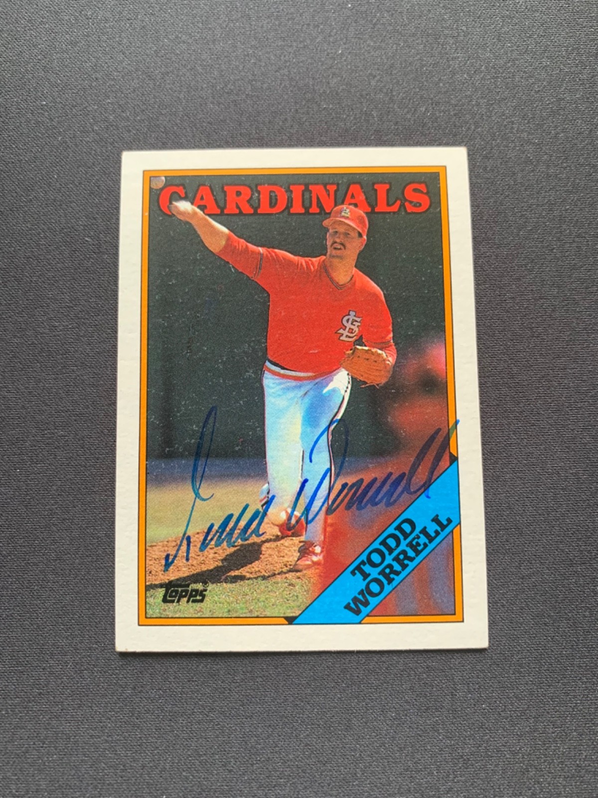 Todd Worrell Signed 1988 Topps #715 Card St. Louis Cardinals Autograph COA