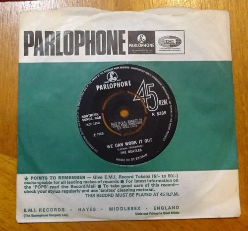THE BEATLES--WE CAN WORK IT OUT--DAY TRIPPER--1965--7"-VINYL 45-EX-AS NEW