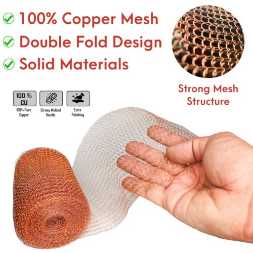 Copper Mesh Rodent Control Kit 5 In X 32 Ft Rust Proof Rodent Proof Wire Mesh - Picture 3 of 9