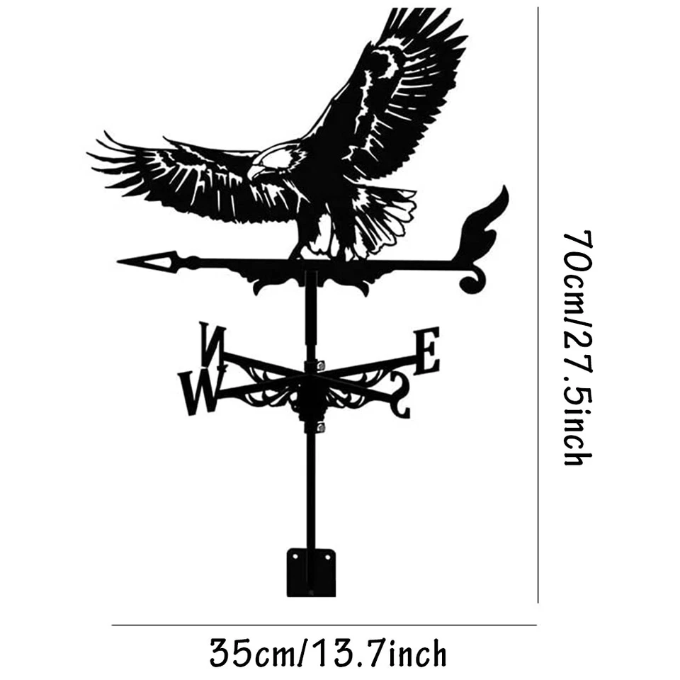 Yard Barn Scene Owl/Eagle Weather Vane Stainless Steel Weather Vane Garden Decor - Image 3 of 4