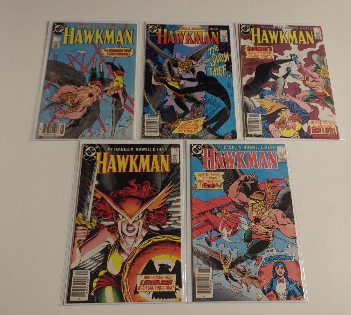 Hawkman #1 #2 #3 #4 #6 Comic Book Lot (DC 1986) Copper Age Hawkwoman VF