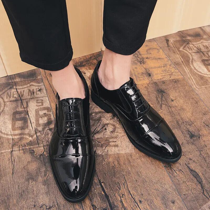 Men's Spring Autumn Work Shiny Business Formal Shoes Lace Up