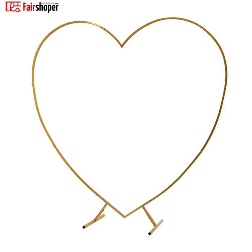 Grande cuore arco matrimonio sfondo supporto cornice arco oro fiore palloncino decorazione - Foto 9 di 20