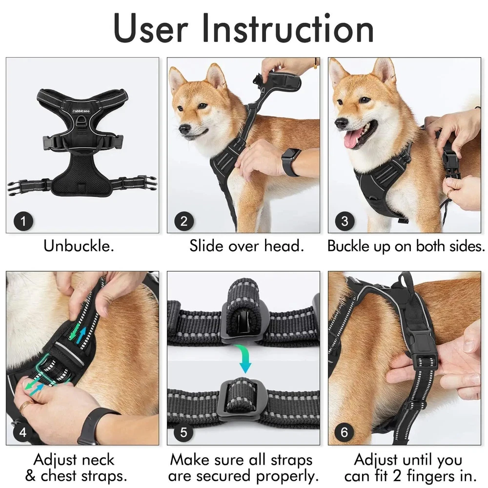 Dog Harness with Leash & Poop Bag Container + 350 ML Bowl, No-Pull Pet Harnes... Dog Harness with Leash & Poop Bag Container + 350 ML Bowl, No-Pull Pet Harnes...