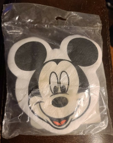 Vintage Hallmark Disney Mickey Mouse Shaped Luncheon Napkins. Sm package tear