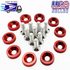 Password JDM Fender Washer RED Engine Dress up Bolt Kit 10X -Fast USA Shipping