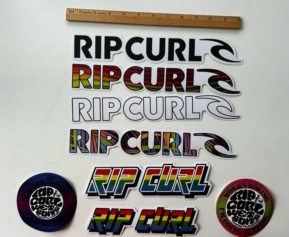 RIP CURL Stickers Set 8 O’NEILL VOLCOM Lost Surf Stickers Eddie Would Go FCS LA - Image 3 of 4