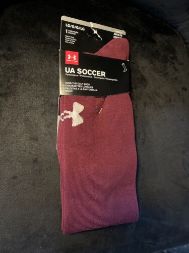 Under Armour Adult Soccer Over-The-Calf Athletic Socks Maroon Size ...