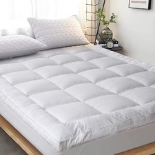 Extra Thick Mattress Topper Cooling Cotton Pillow Top Quilted Hotel Quality New