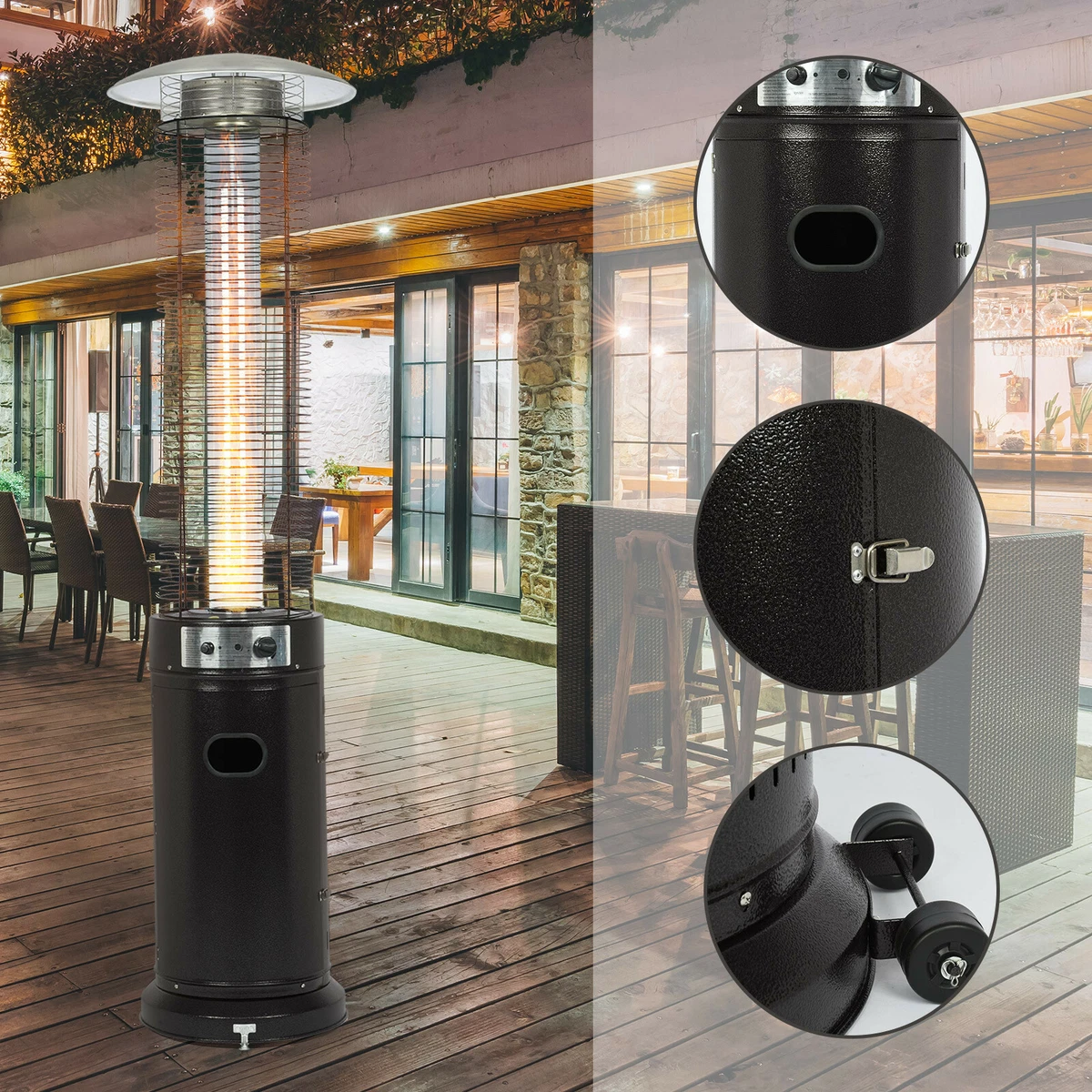 42000BTU Commercial Patio Heater Pyramid Flame Propane Outdoor Indoor Heater  | eBay