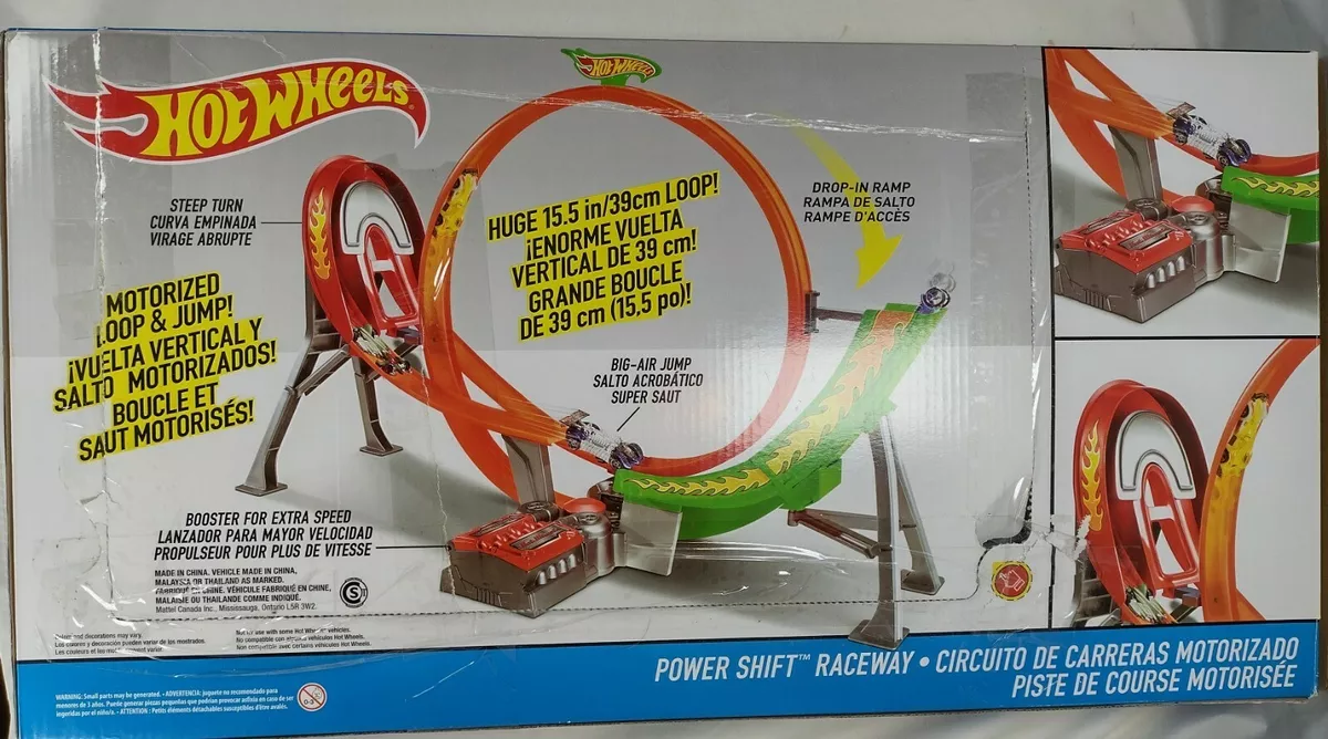 2016 Hot Wheels Power Shift Raceway Loop Jump Track Motorized 5