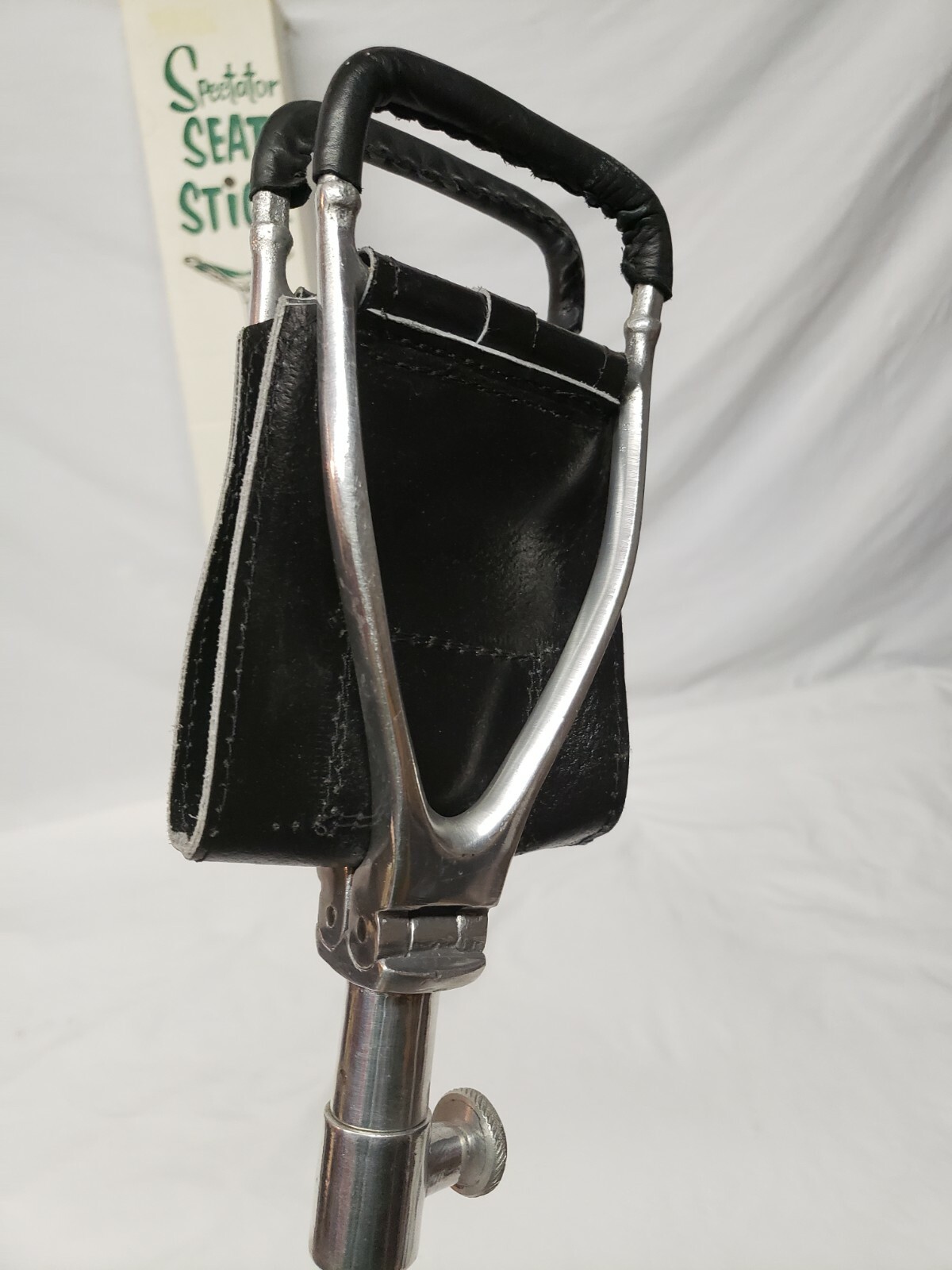 rare spectator seat stick portable chair in box leather seat adjustable - Picture 10 of 10