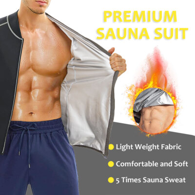The Kewlioo Men Sauna Suit Heat Trapping Shirt Hot Sweat Body Shaper Heavy Duty