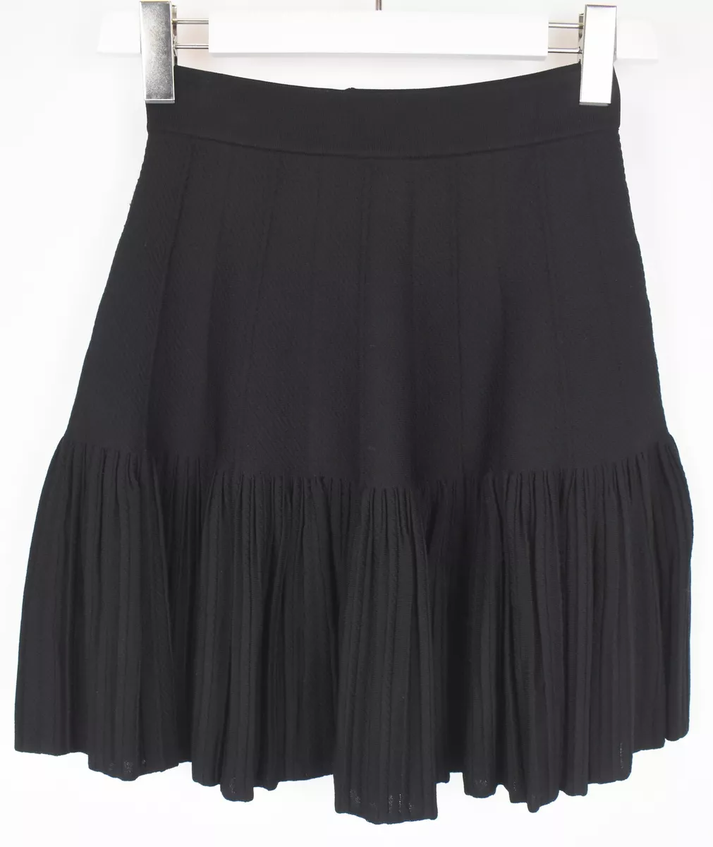 SANDRO Bailey Skirt Women s SMALL Black Pleated Stretchy Mini eBay