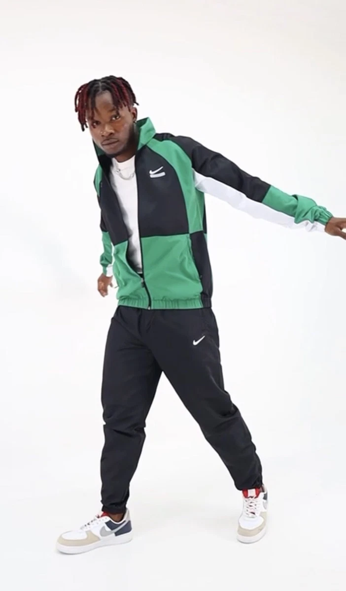 nike mens tracksuit Medium black green eBay