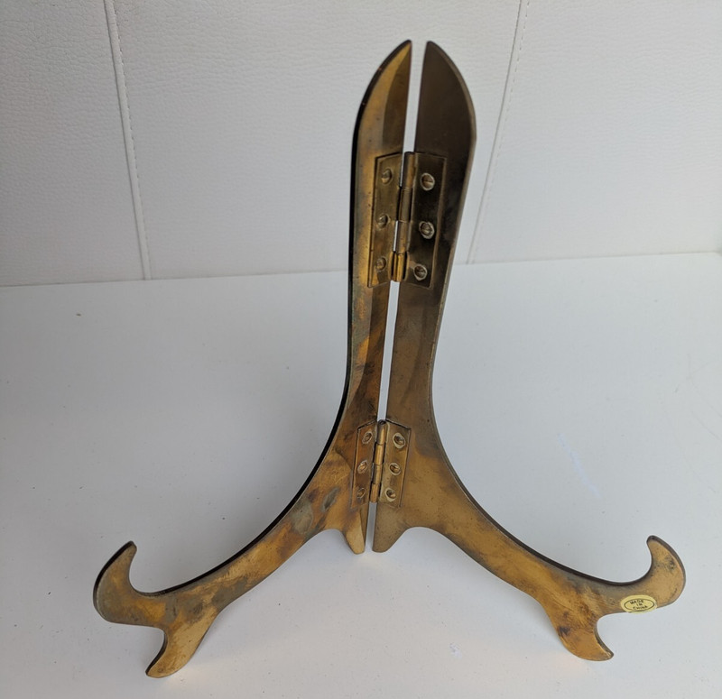 Solid Brass Picture Frame or Plate Easel Stand