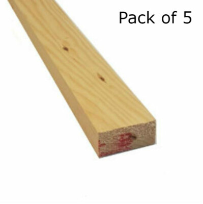 Kiefer gehobelt Allround Holzpfosten 50 mm x 25 mm (2'' x 1'') 2,4 m & 3,0 m - 5er Pack