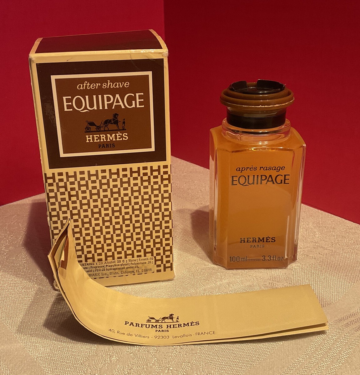 Hermes Apres Rasage Equipage After Shave 3.3 oz. VERY RARE