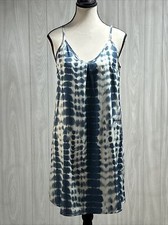 SHEIN Women’s Blue And White Tie Dye Sleeveless Dress Size Small